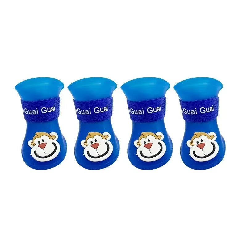 🐾 Cute Cartoon Rain Boots for Pets – Waterproof Paw Protection for Dogs & Cats