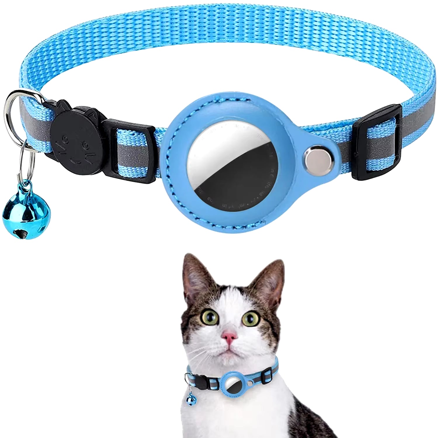 🐾 Breakaway Reflective Cat Collar with AirTag Holder – Keep Your Feline Safe & Easy to Track!