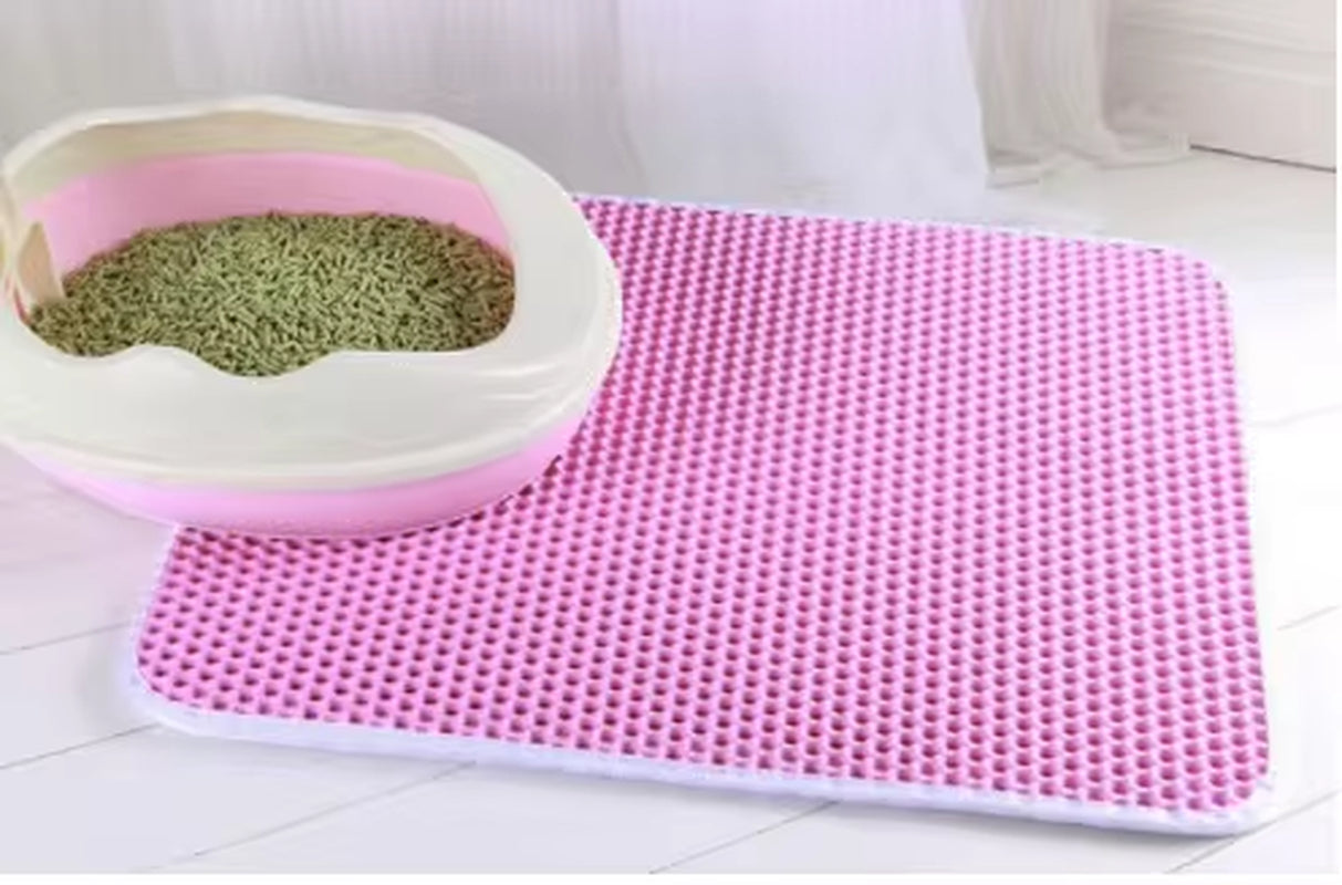 🐾 Double-Layer Waterproof Cat Litter Mat – Keep Your Home Clean & Litter-Free!