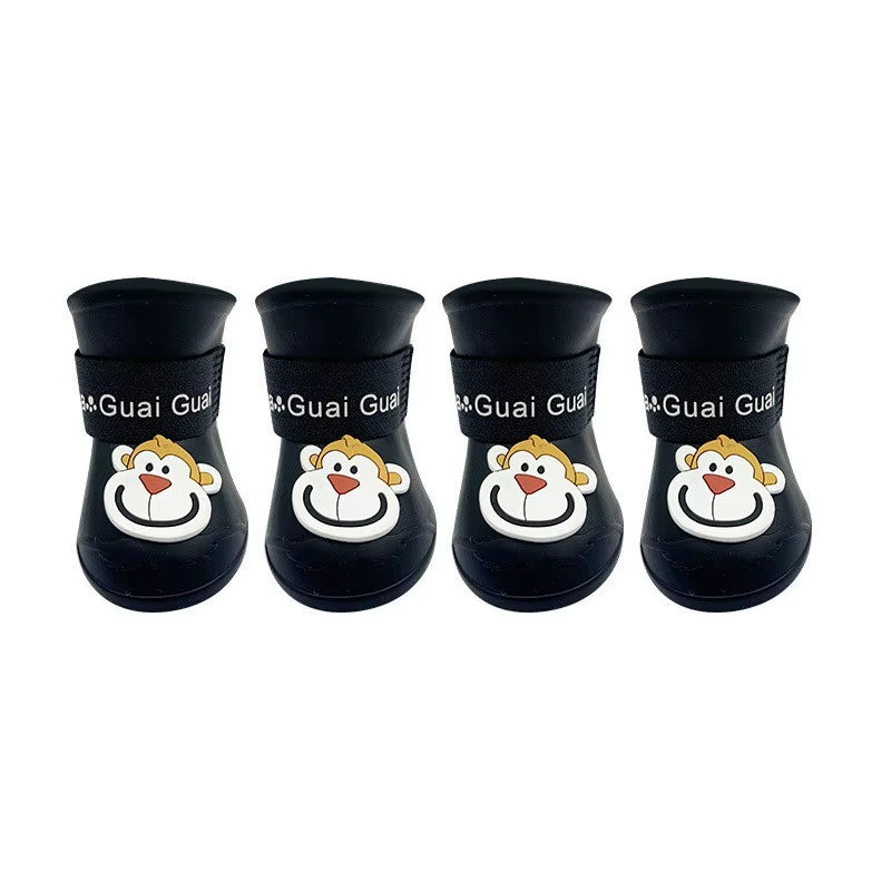 🐾 Cute Cartoon Rain Boots for Pets – Waterproof Paw Protection for Dogs & Cats