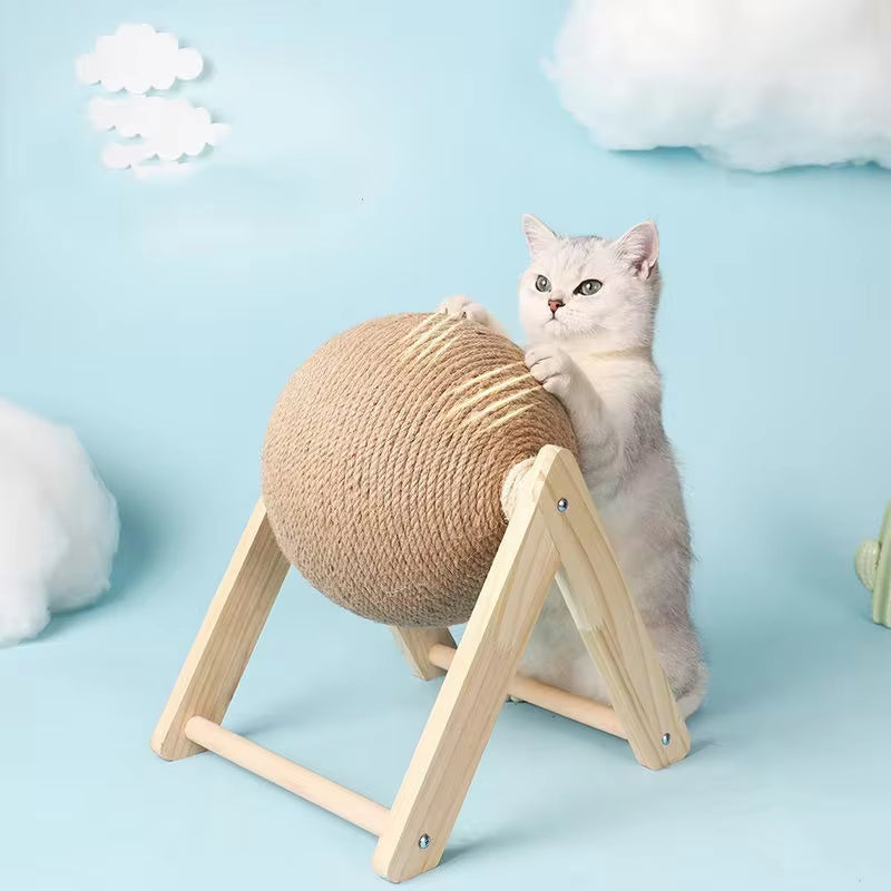 Sisal Rope Cat Scratching Ball Toy Set – Protects Furniture & Keeps Cats Entertained! 🐱🧶✨