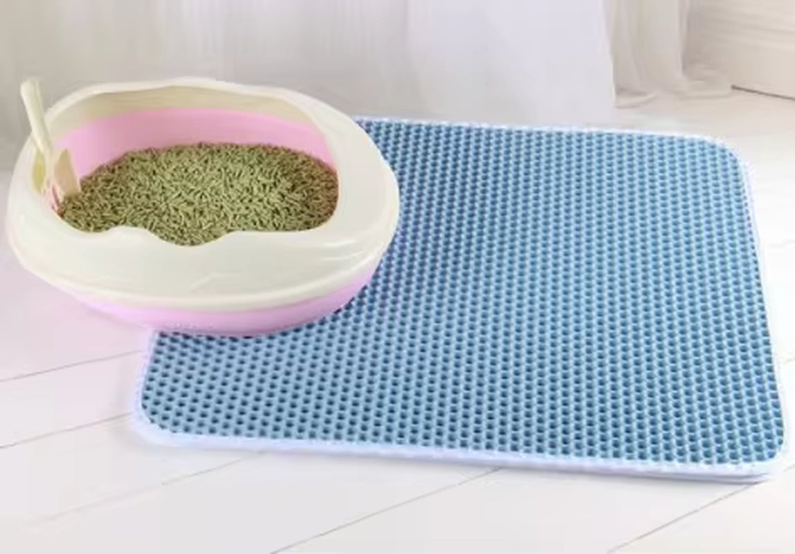 🐾 Double-Layer Waterproof Cat Litter Mat – Keep Your Home Clean & Litter-Free!