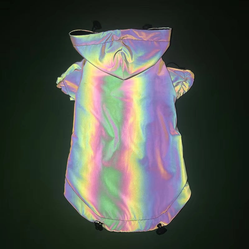 🐾 Reflective Waterproof Dog Hoodie – Flashing Windbreaker Coat for Small to Large Dogs (S-7XL)