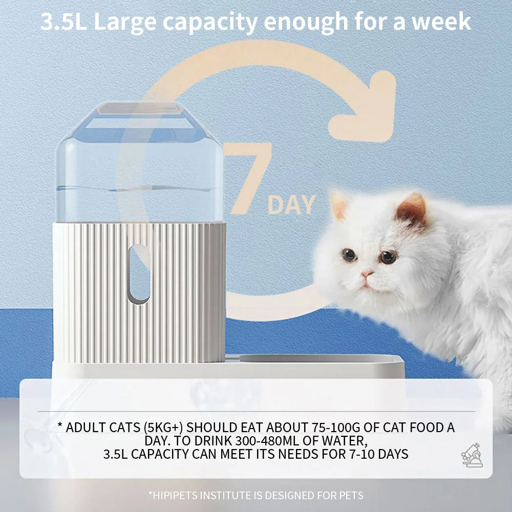 🐾 Automatic Pet Feeder & Water Dispenser – 3.5L Large Capacity for Cats & Dogs