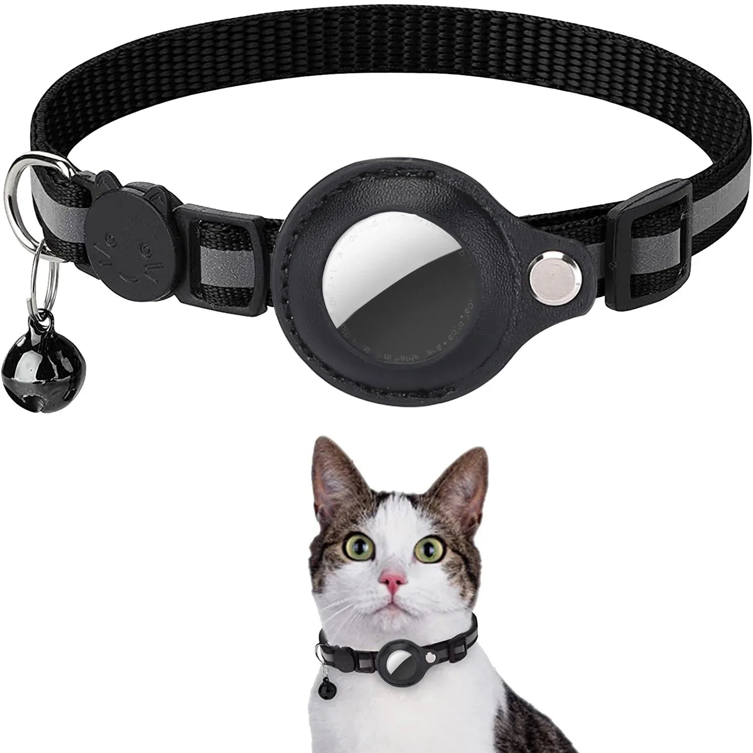 🐾 Breakaway Reflective Cat Collar with AirTag Holder – Keep Your Feline Safe & Easy to Track!