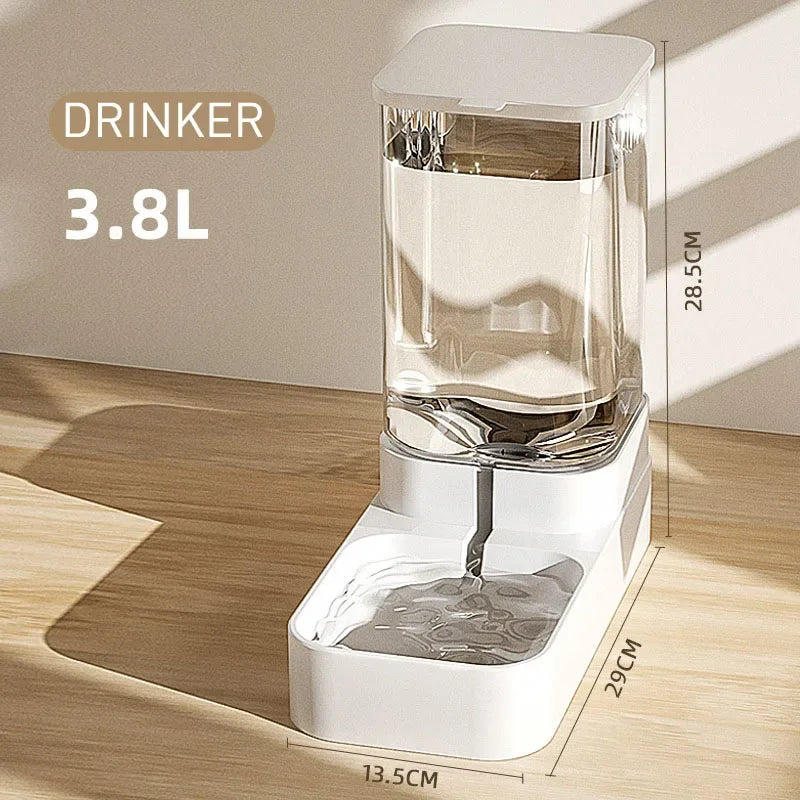 🐾 3.8L Automatic Pet Feeder & Water Bowl – Hassle-Free Feeding & Hydration for Cats & Small Dogs