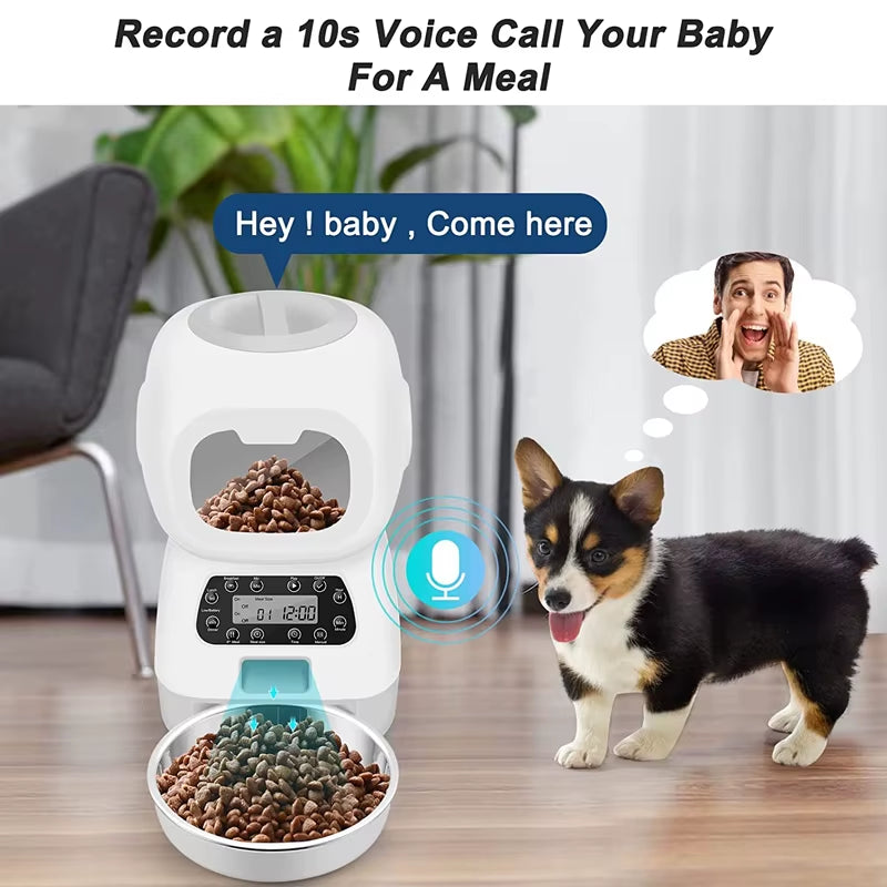🐾 3.5L Programmable Automatic Pet Feeder – Smart Meal Scheduling & Portion Control for Cats & Dogs