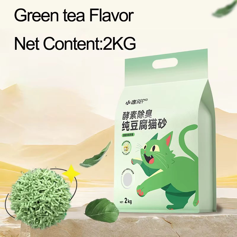 🐾 Tofu Cat Litter – Green Tea Flavored, Clumping, Low Dust & Non-Stick Formula