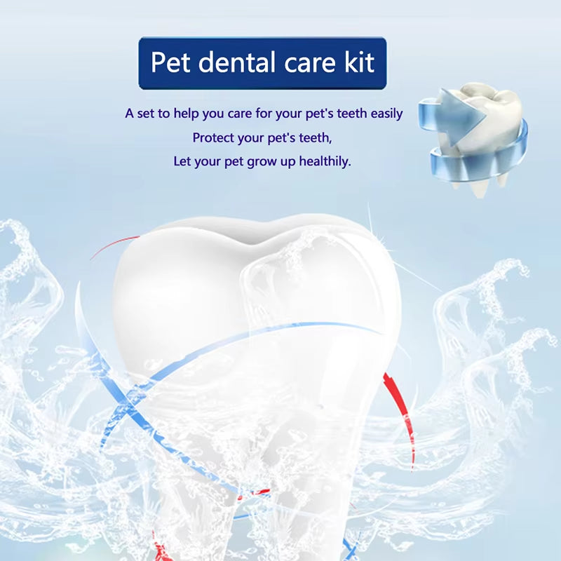 🐾 Pet Oral Care Set – 4-Piece Toothpaste & Toothbrush Kit for Medium & Large Dogs & Cats