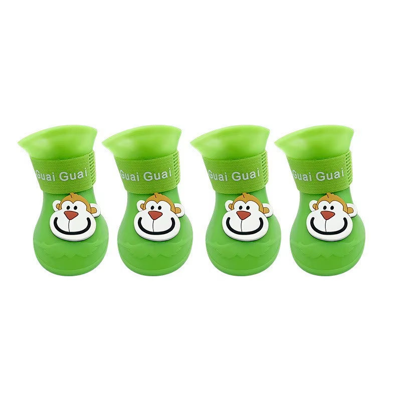 🐾 Cute Cartoon Rain Boots for Pets – Waterproof Paw Protection for Dogs & Cats