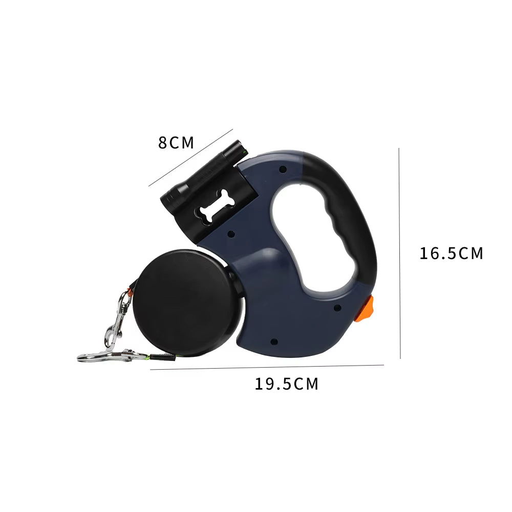 Retractable Dual Doggie Leash with LED Light, 360 Swivel No Tangle for Each Dog Independent Braking with 3M Reflective Leads