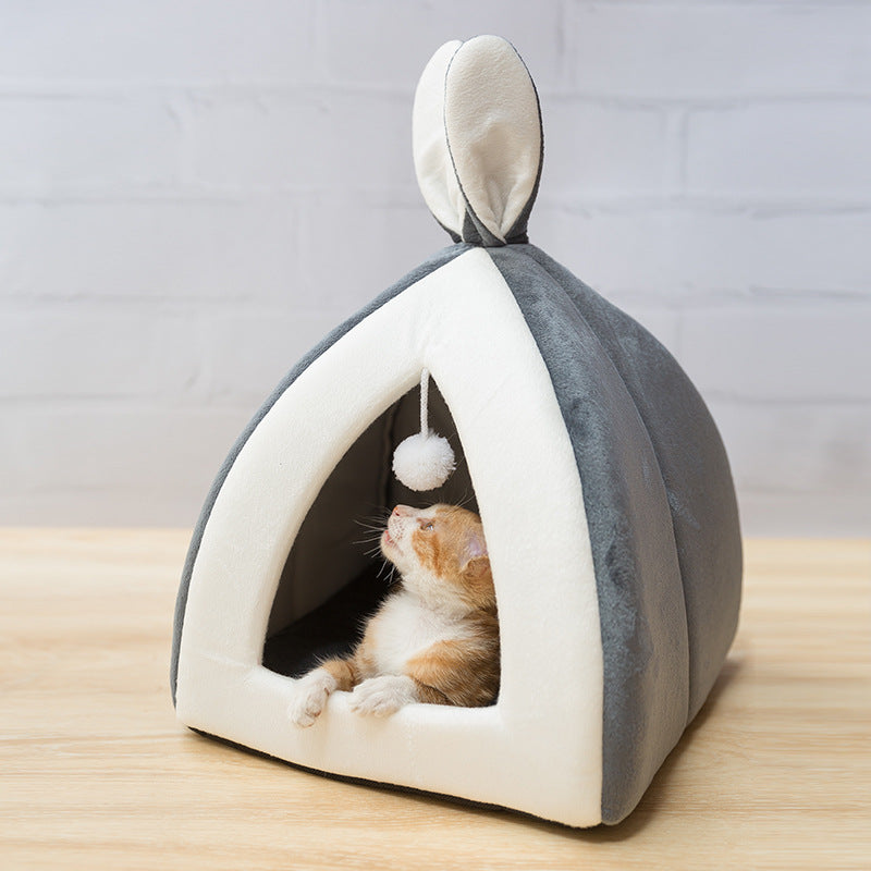🐾 Elegant Cat Villa & Small Dog Bed Kennel – Stylish & Cozy Enclosed Pet Retreat
