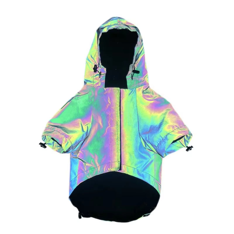 🐾 Reflective Waterproof Dog Hoodie – Flashing Windbreaker Coat for Small to Large Dogs (S-7XL)