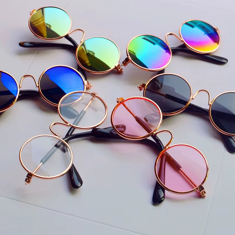 🐾 Vintage Round Cat & Dog Sunglasses – Stylish Reflective Eyewear for Petss