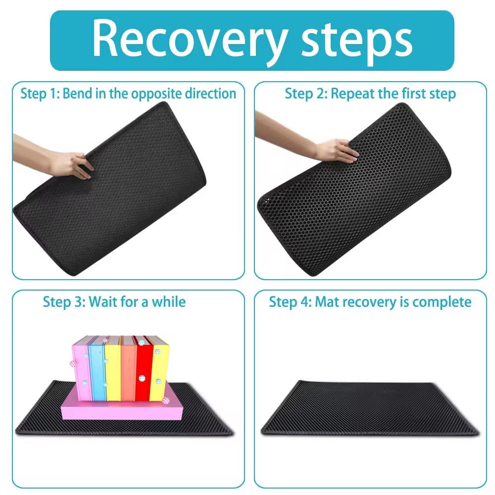 🐾 Double-Layer Waterproof Cat Litter Mat – Keep Your Home Clean & Litter-Free!