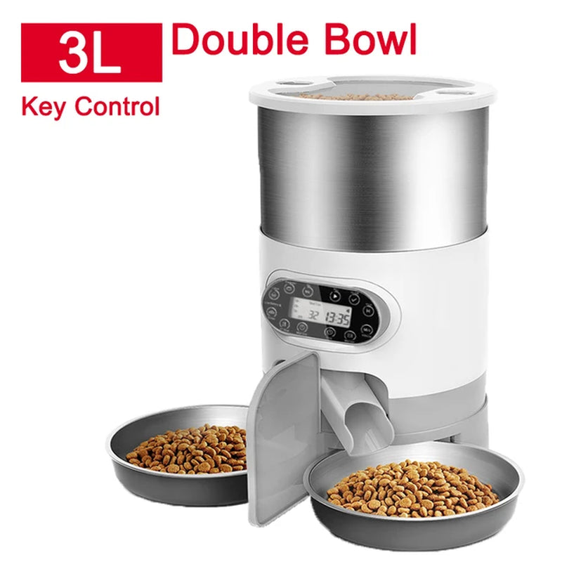 🐾 Smart Cat Feeder with APP Control – Automatic Double Meal Dispenser for Cats & Dogs