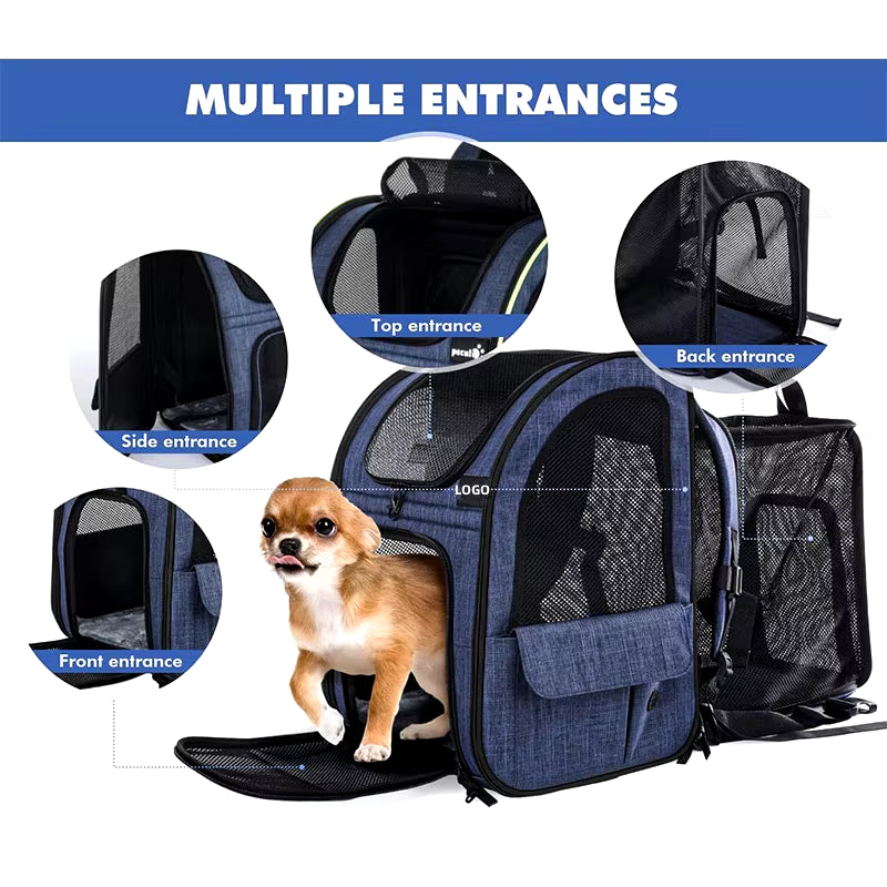 Luxury Expandable Pet Backpack - Stylish & Breathable Carrier for Cats & Small Dogs 🎒🐾