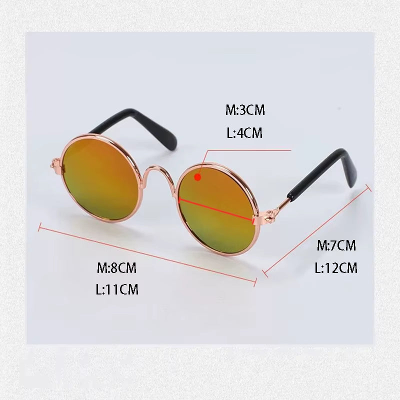 🐾 Vintage Round Cat & Dog Sunglasses – Stylish Reflective Eyewear for Petss