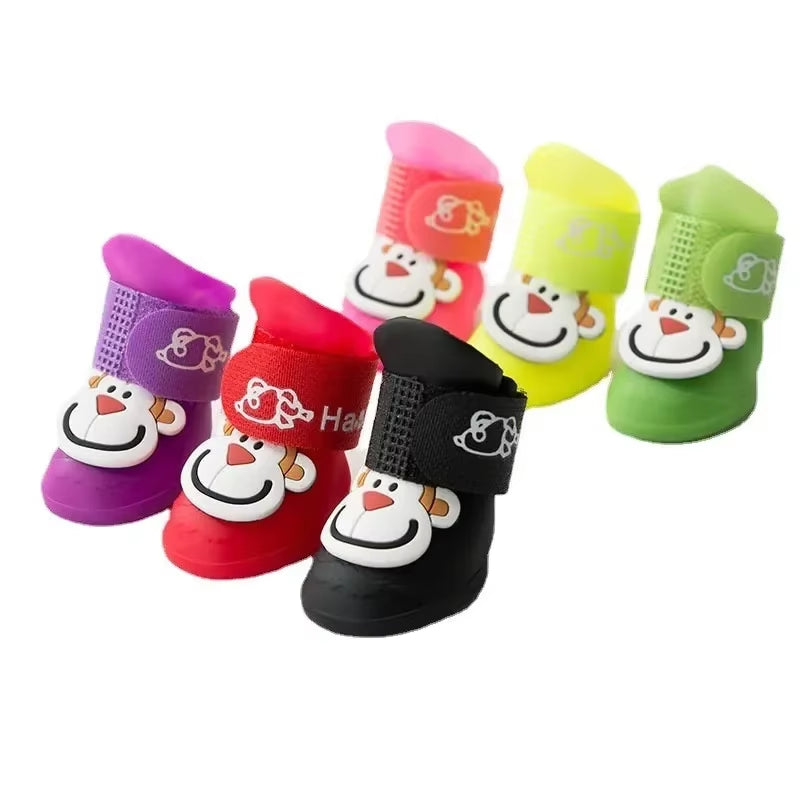 🐾 Cute Cartoon Rain Boots for Pets – Waterproof Paw Protection for Dogs & Cats