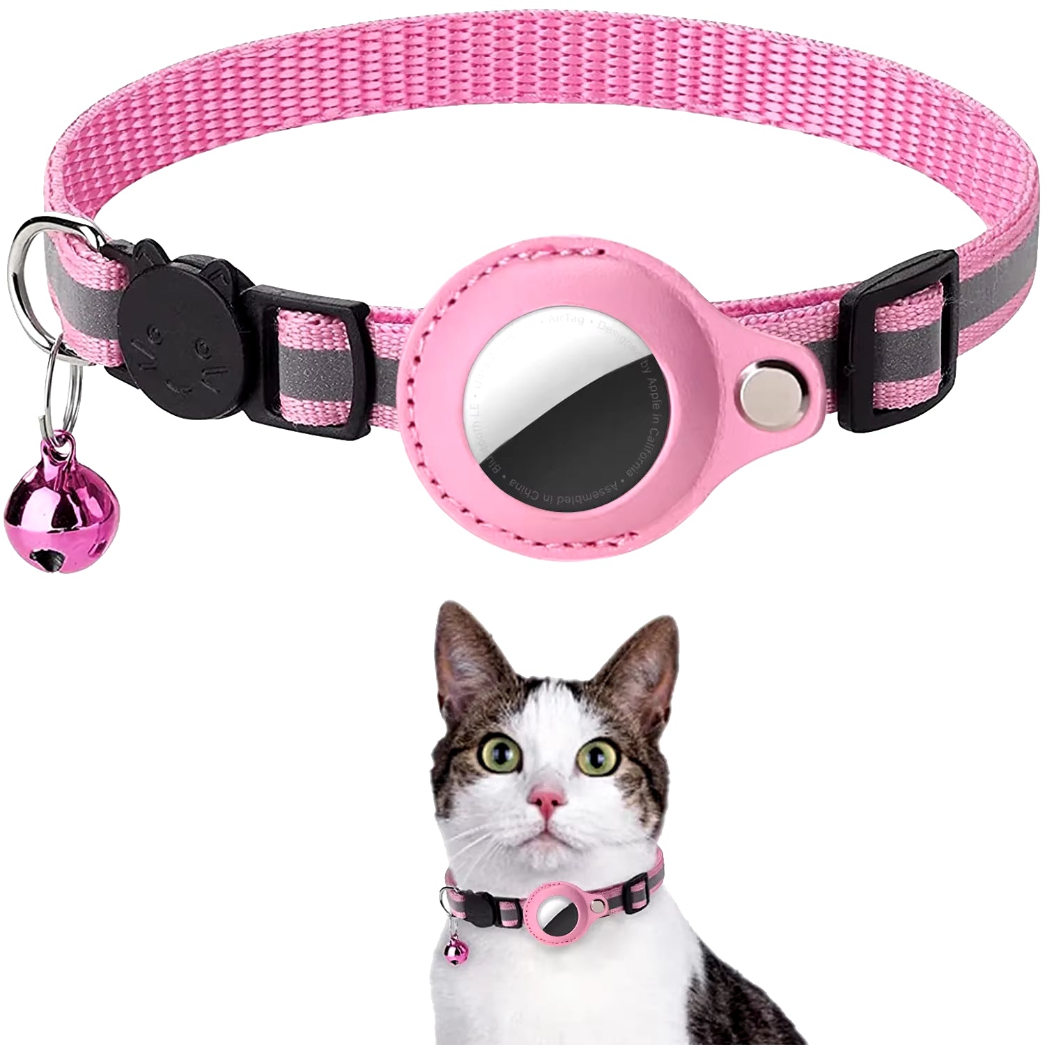 🐾 Breakaway Reflective Cat Collar with AirTag Holder – Keep Your Feline Safe & Easy to Track!