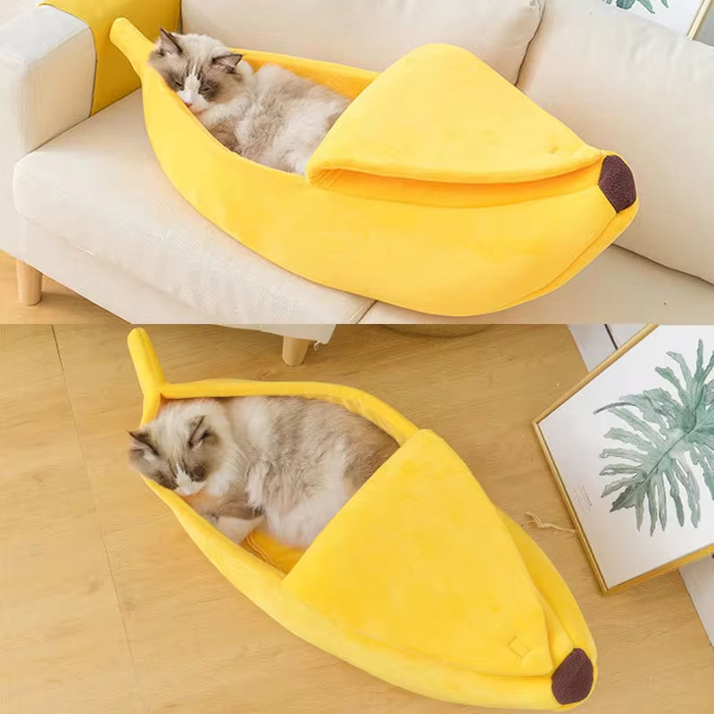 Cozy Banana-Shaped Cat Bed & Kennel – The Perfect Snuggle Spot for Your Pet! 🍌🐾
