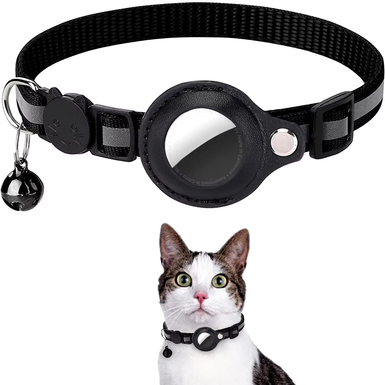 🐾 Breakaway Reflective Cat Collar with AirTag Holder – Keep Your Feline Safe & Easy to Track!