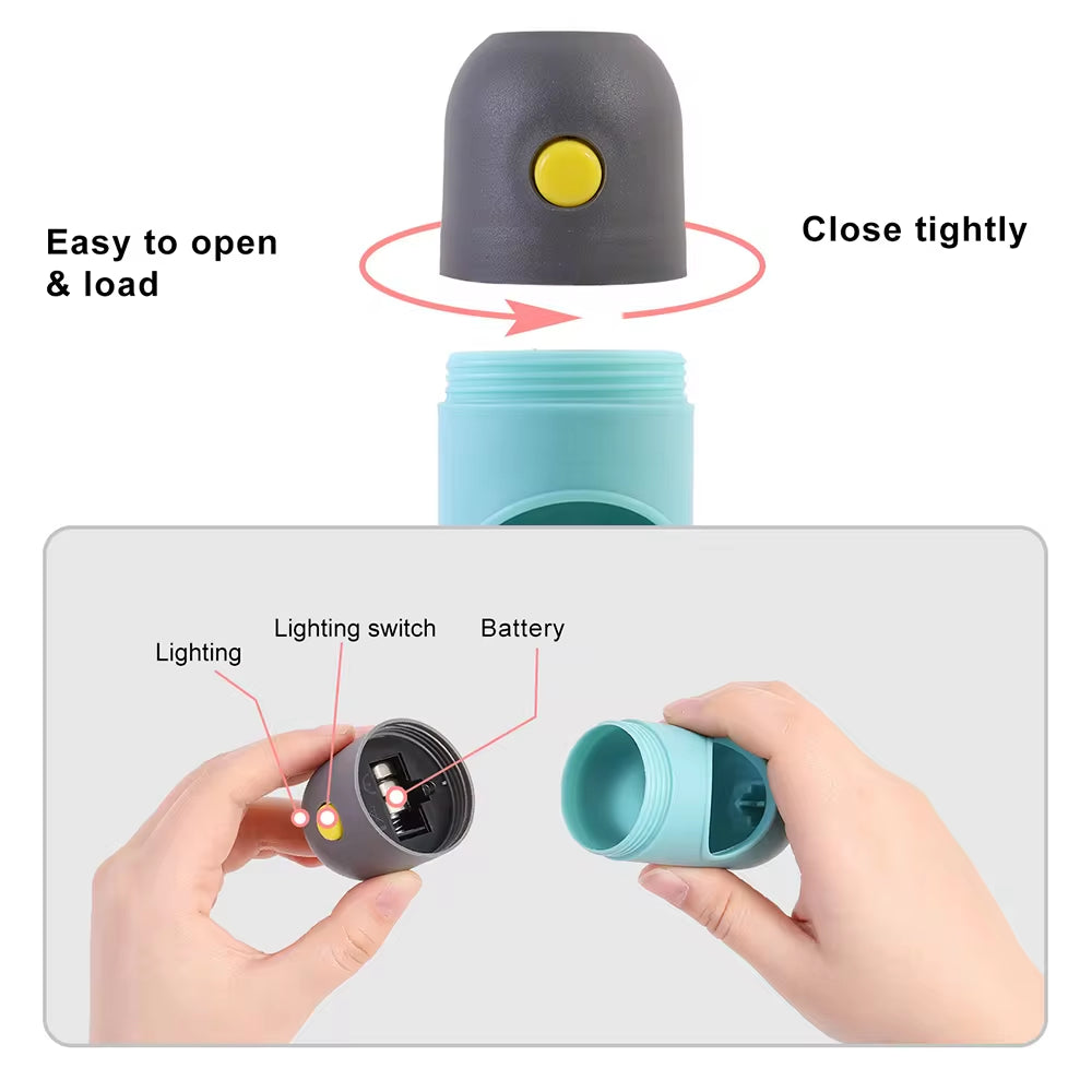LED Light Dog Poop Bag Dispenser – Portable, Degradable Waste Bags for Easy Cleanup