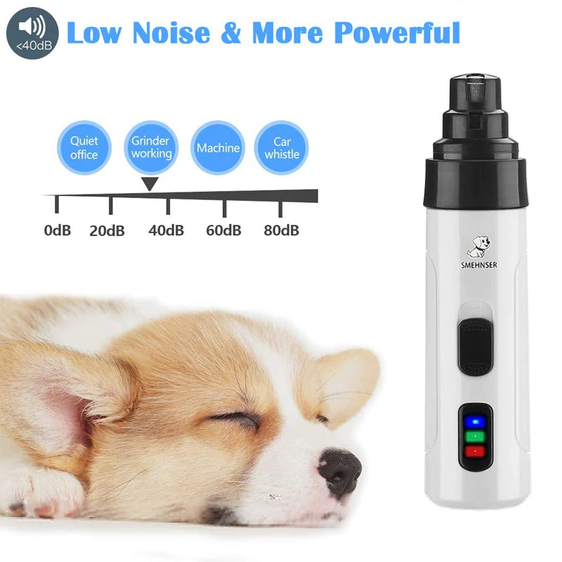🐾 Rechargeable Dog Nail Grinder – Quiet, Safe & Professional Pet Nail Trimmer