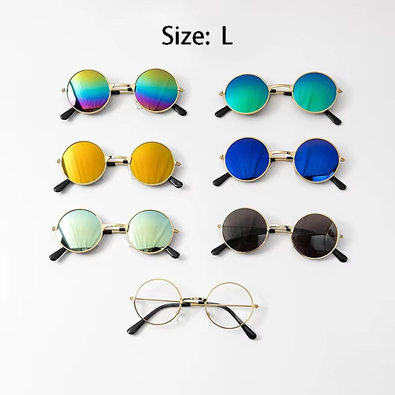 🐾 Vintage Round Cat & Dog Sunglasses – Stylish Reflective Eyewear for Petss