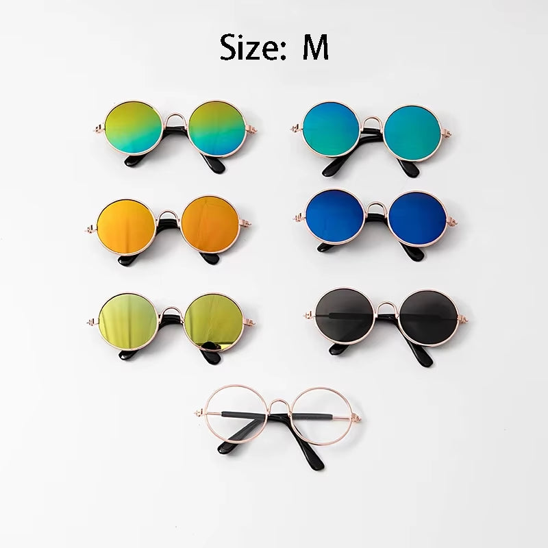 🐾 Vintage Round Cat & Dog Sunglasses – Stylish Reflective Eyewear for Petss