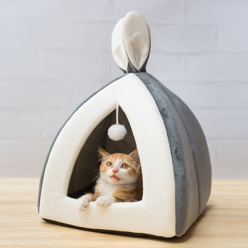 🐾 Elegant Cat Villa & Small Dog Bed Kennel – Stylish & Cozy Enclosed Pet Retreat
