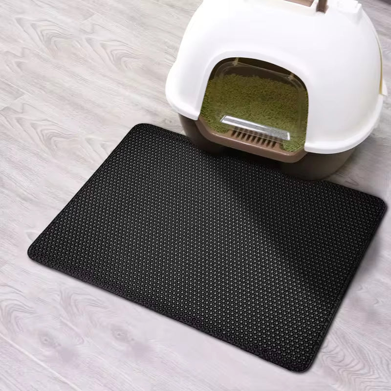 🐾 Double-Layer Waterproof Cat Litter Mat – Keep Your Home Clean & Litter-Free!