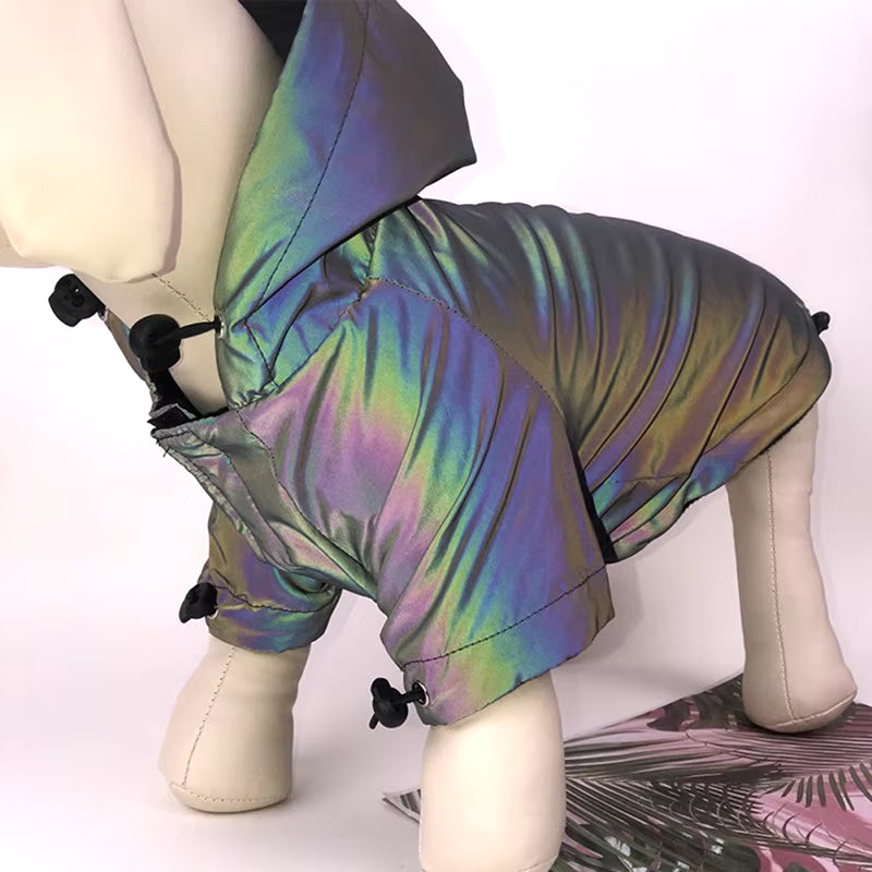 🐾 Reflective Waterproof Dog Hoodie – Flashing Windbreaker Coat for Small to Large Dogs (S-7XL)