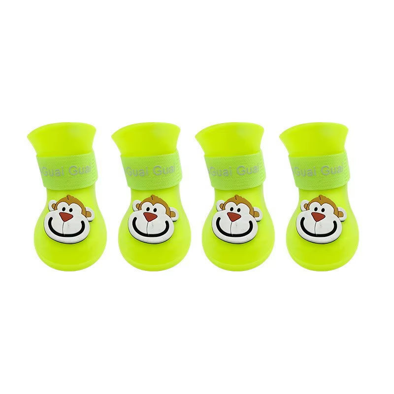 🐾 Cute Cartoon Rain Boots for Pets – Waterproof Paw Protection for Dogs & Cats