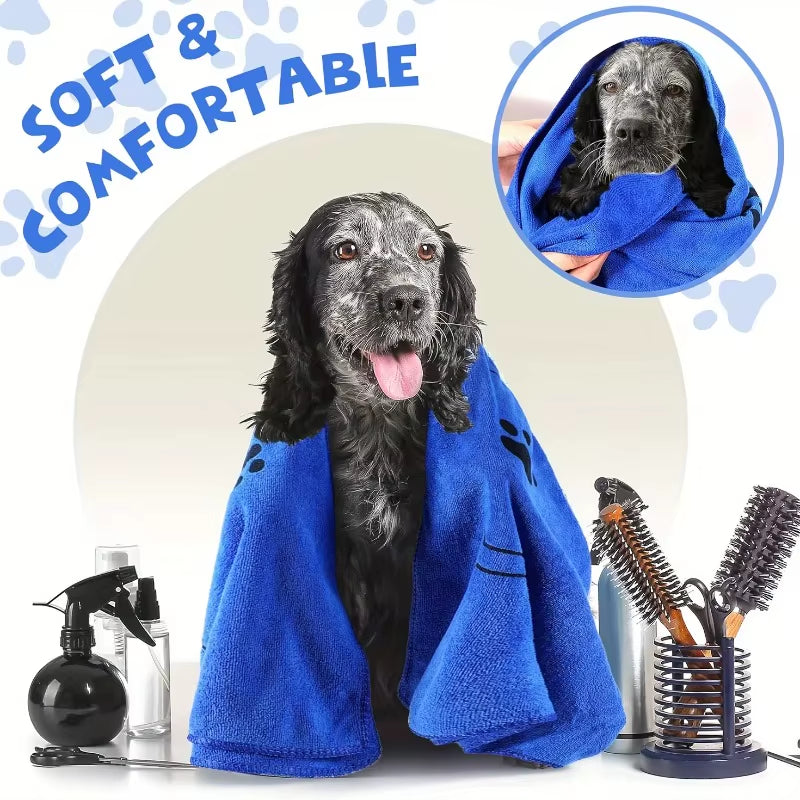 🐾 Quick-Drying Microfiber Pet Towel – Super Absorbent Bath & Grooming Towel for Dogs & Cats