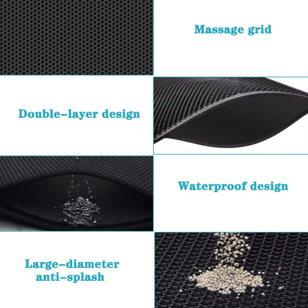 🐾 Double-Layer Waterproof Cat Litter Mat – Keep Your Home Clean & Litter-Free!